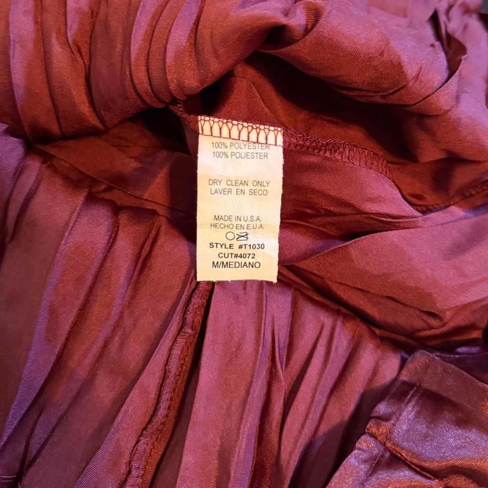 Vintage Y2K Deadstock Fairycore Whimsygoth Babydoll Empire Waist Burgundy Dress - Picture 8 of 8